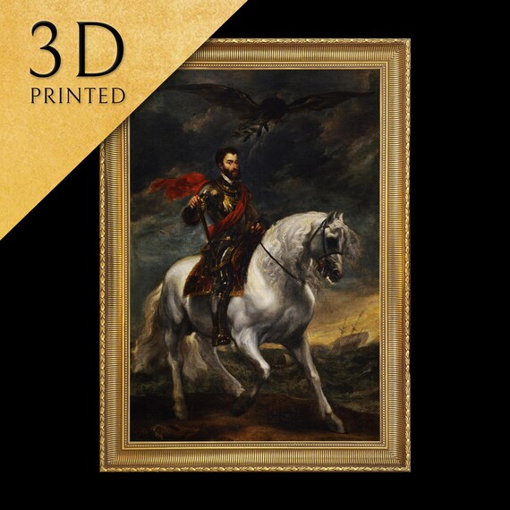 Baroque Equestrian Portrait Armored Nobleman White Horse Art Print