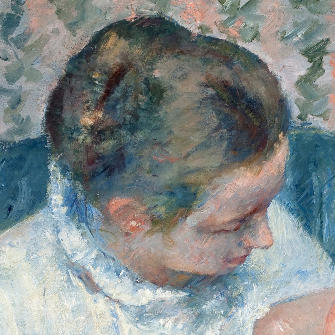 Mary Cassatt Mother About to Wash Her Sleepy Child Art Poster - Image 3