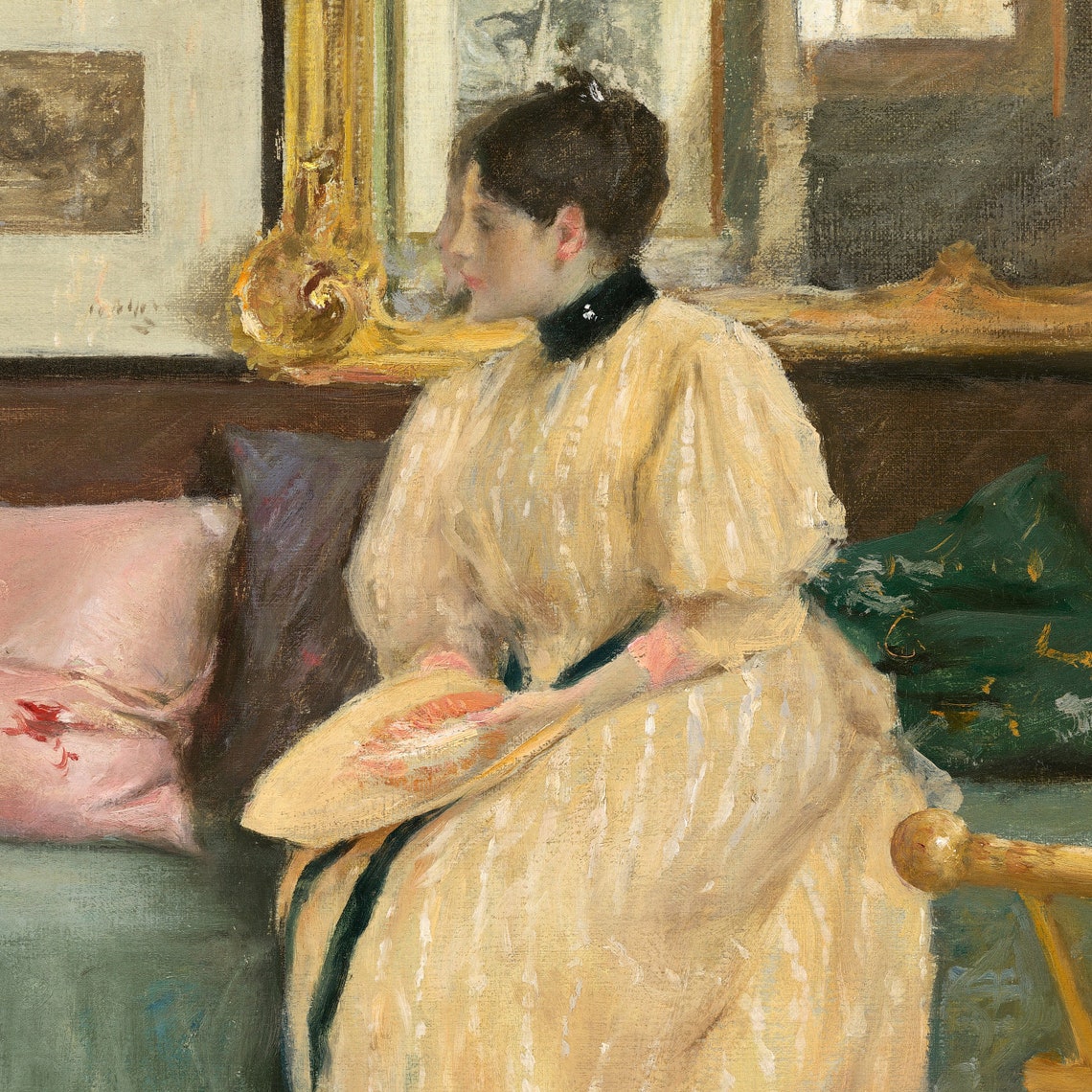 William Merritt Chase A Friendly Call Elegant Interior Poster - Image 2