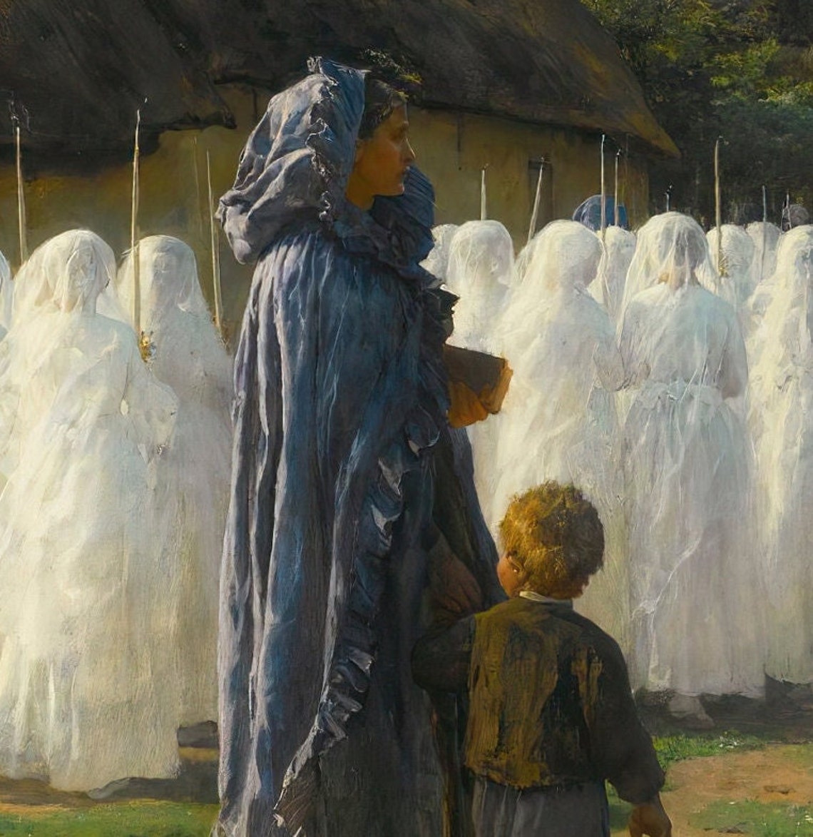 Breton First Communion Procession in a Brittany Village Poster - Image 3