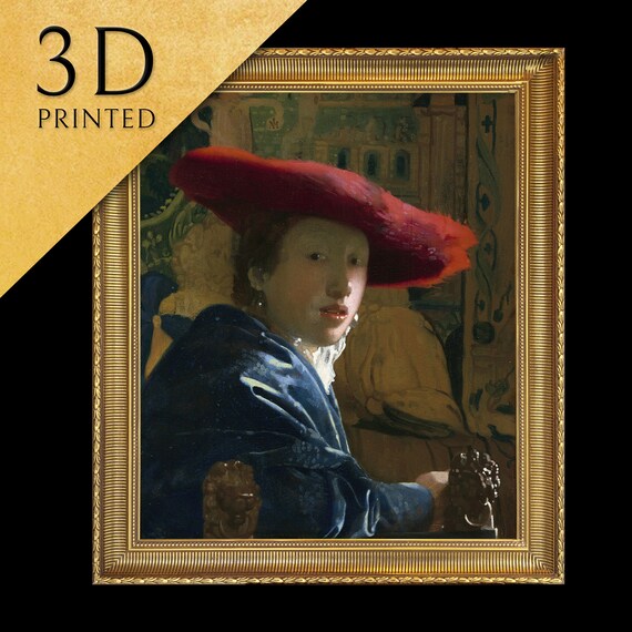 Vermeer Girl with the Red Hat Portrait Classic Masterpiece Poster