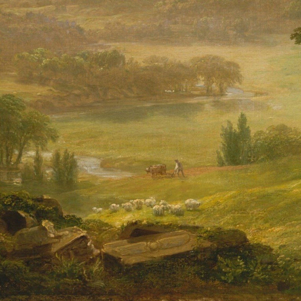 Thanatopsis Landscape Scene, Oil Painting Art Print - Image 2
