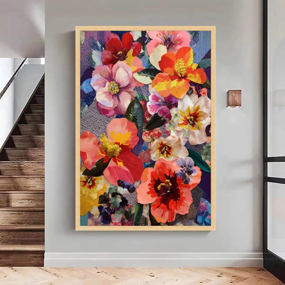 Floral Collage Print Modern Botanical Wall Art