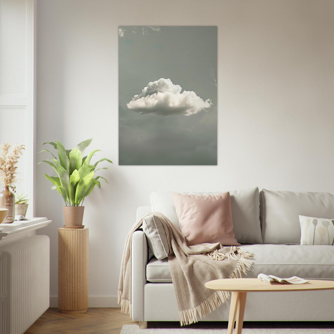Minimalist Cloud Poster Soft Wall Art In Grey And White Timeless Design For Modern Rooms - Image 5