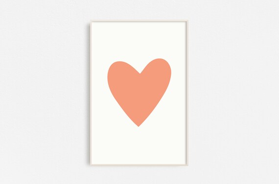 Coral Heart Poster Love Art Heart Print Art Nursery Art Gallery Wall Art Wall Art Instant