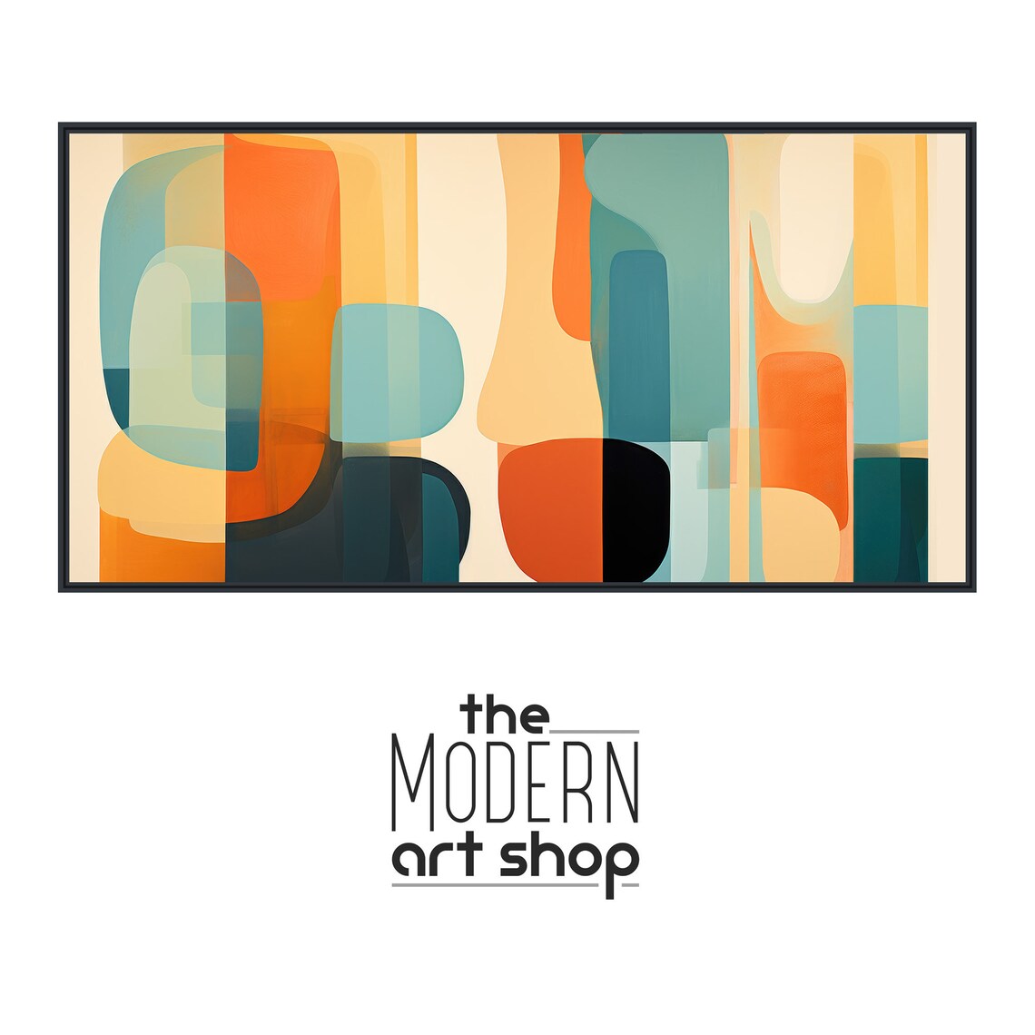 Mid-Century Modern Abstract Art Print, Geometric Shapes - Image 4
