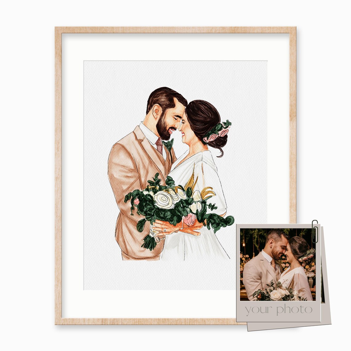 Personalized Mom and Baby Daughter Watercolor Art Print - Image 2