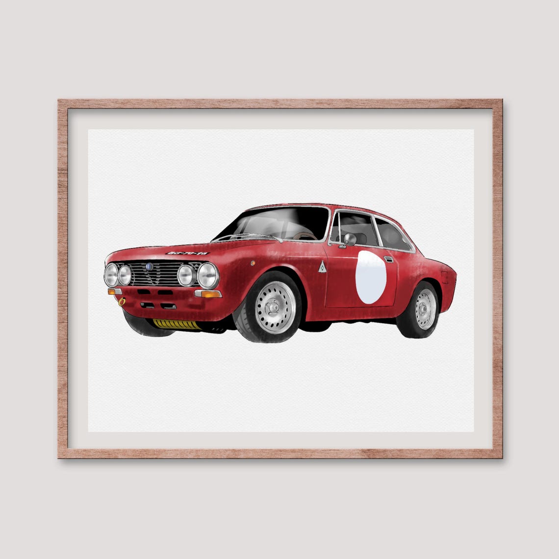 Red Semi Truck Driving Home for Christmas Custom Portrait Poster - Image 3