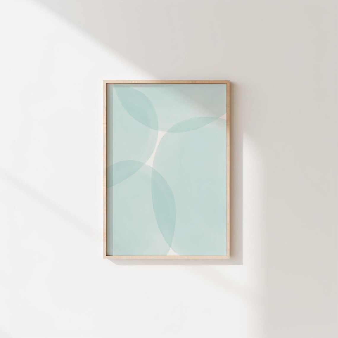 Pastel Blue Abstract Wall Art Minimalist Geometric Poster Soft Decor Boho Scandinavian Style Room