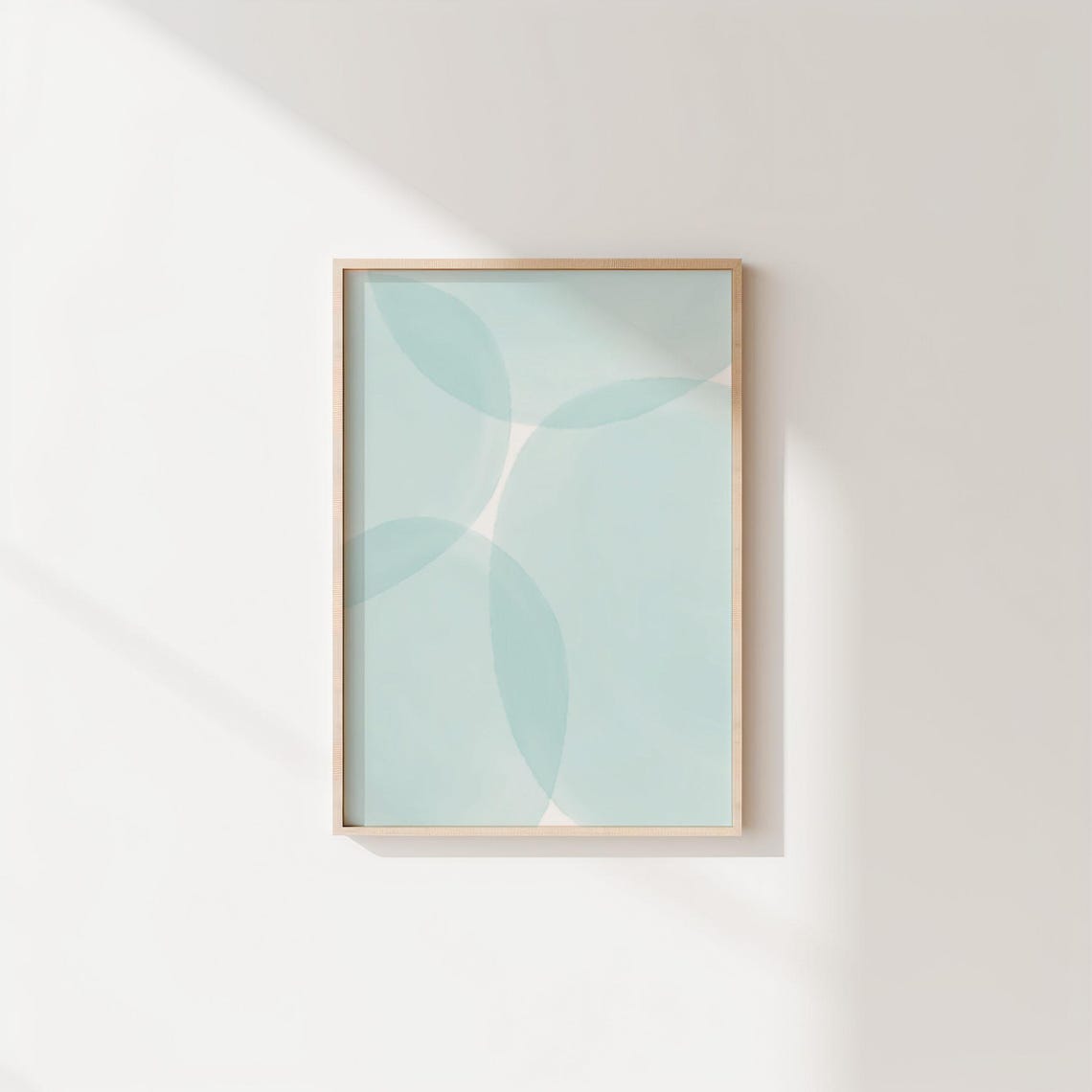 Soft Blue Pastel Abstract Overlapping Circles Minimalist Wall Art