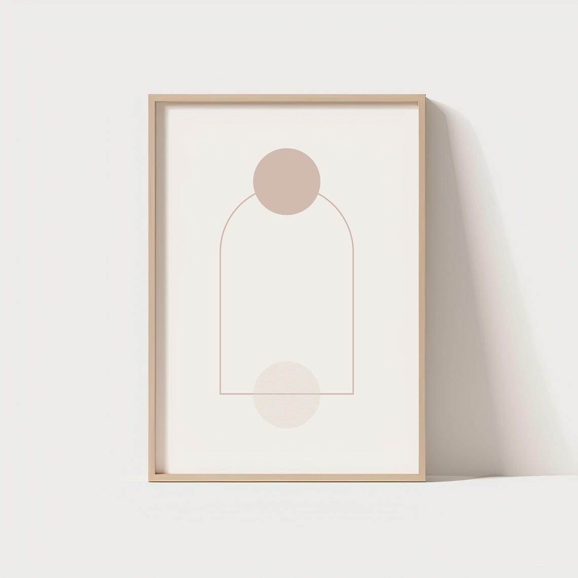 Minimalist Scandinavian Abstract Blush Arch Line Neutral Poster