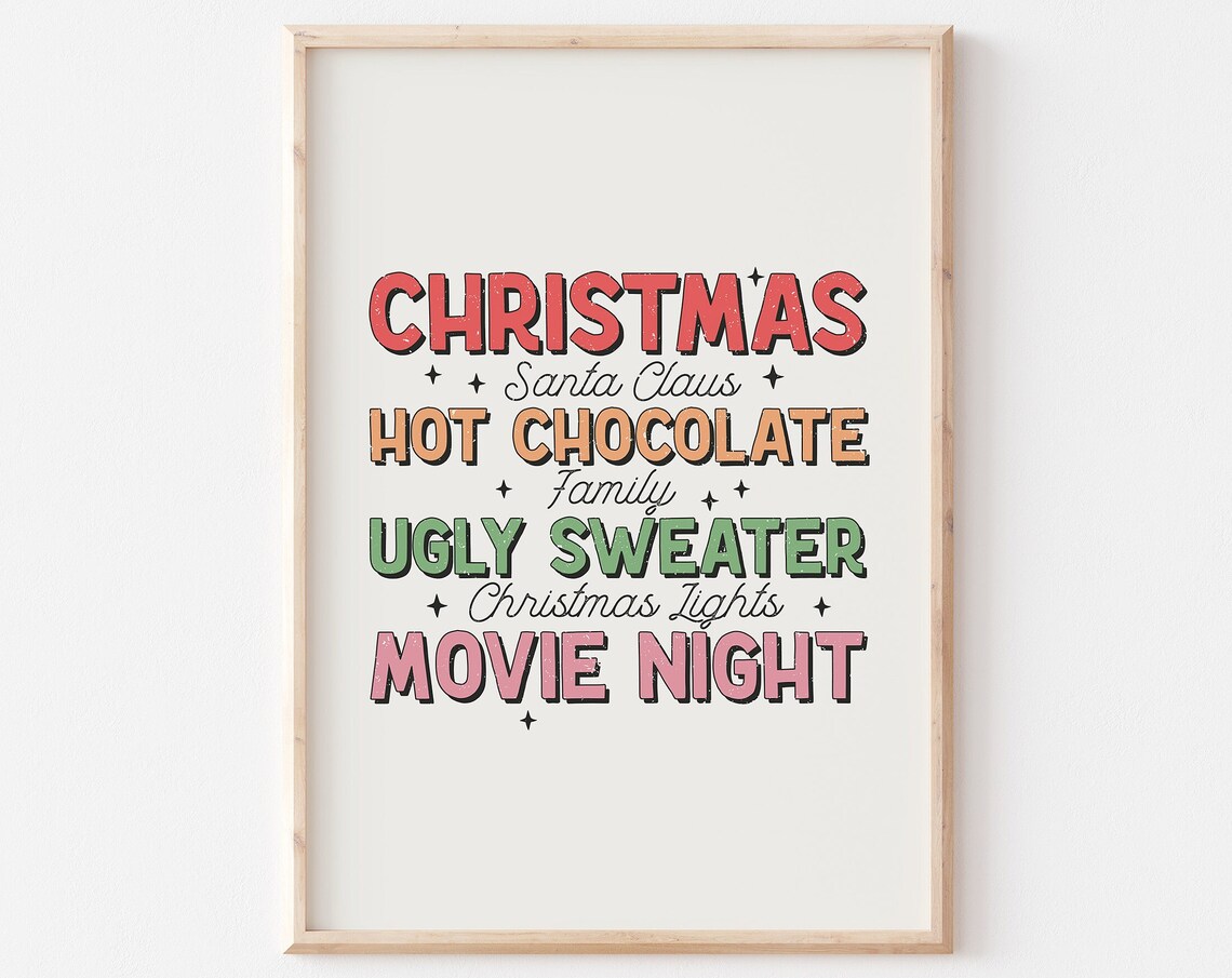 Christmas Santa Claus Hot Chocolate Family Movie Night Poster