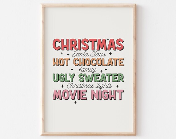 Christmas Santa Claus Hot Chocolate Family Movie Night Poster