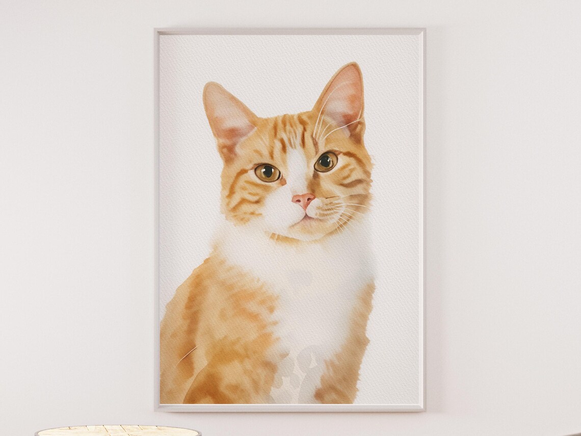 Siamese Cat Watercolor Portrait Blue Eyes Framed Pet Art Print - Image 2