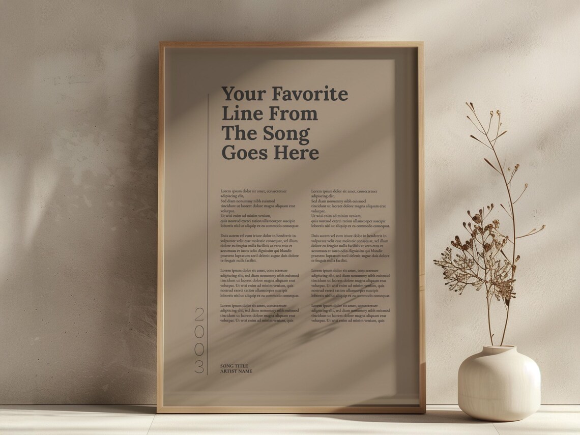 Custom Song Lyrics Art Print, Personalized Anniversary - Image 4