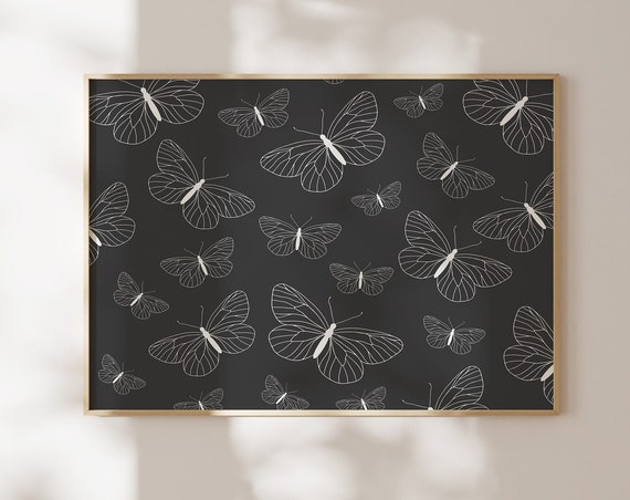 Butterflies Horizontal Poster Trendy Wall Artcoastal Art Print For Coastal Aesthetic Vintage Art Print For Vintage