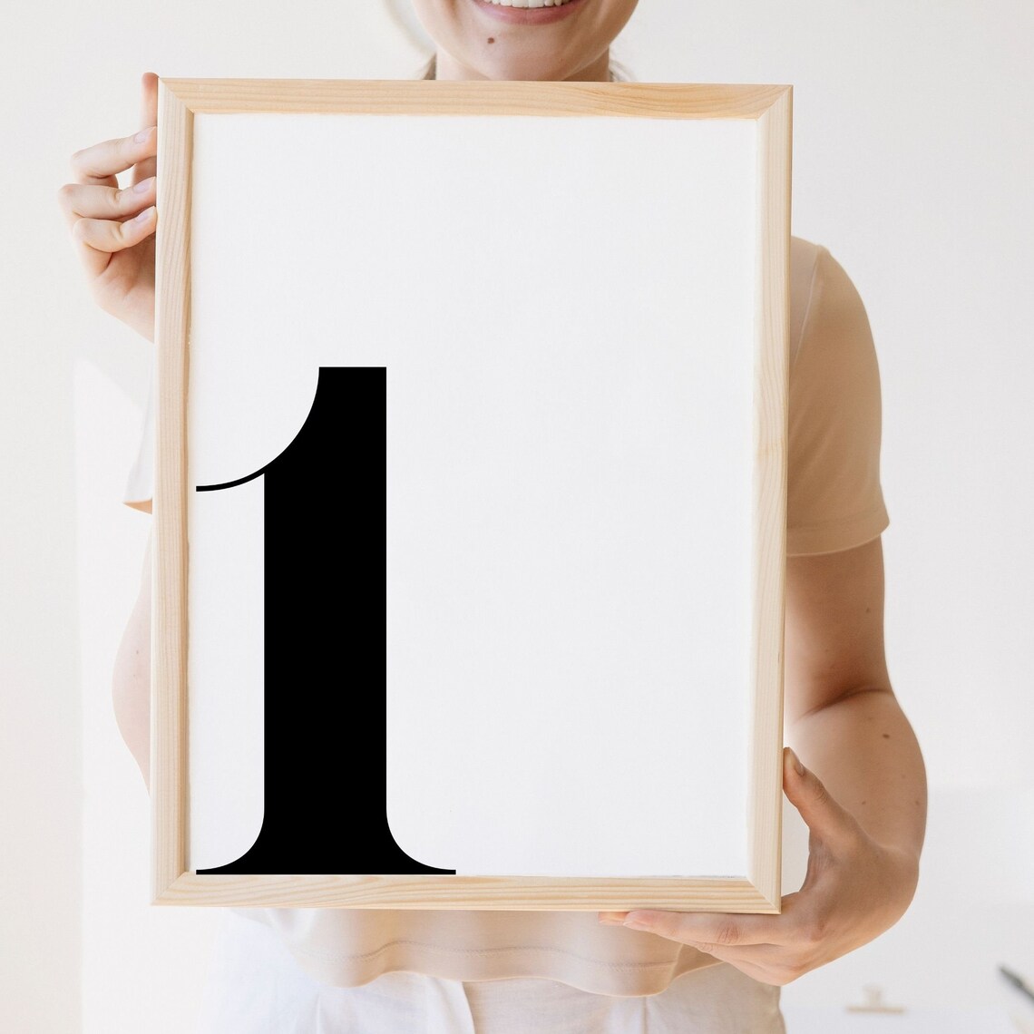 Number 1 Monogram Typography Poster Print - Image 4