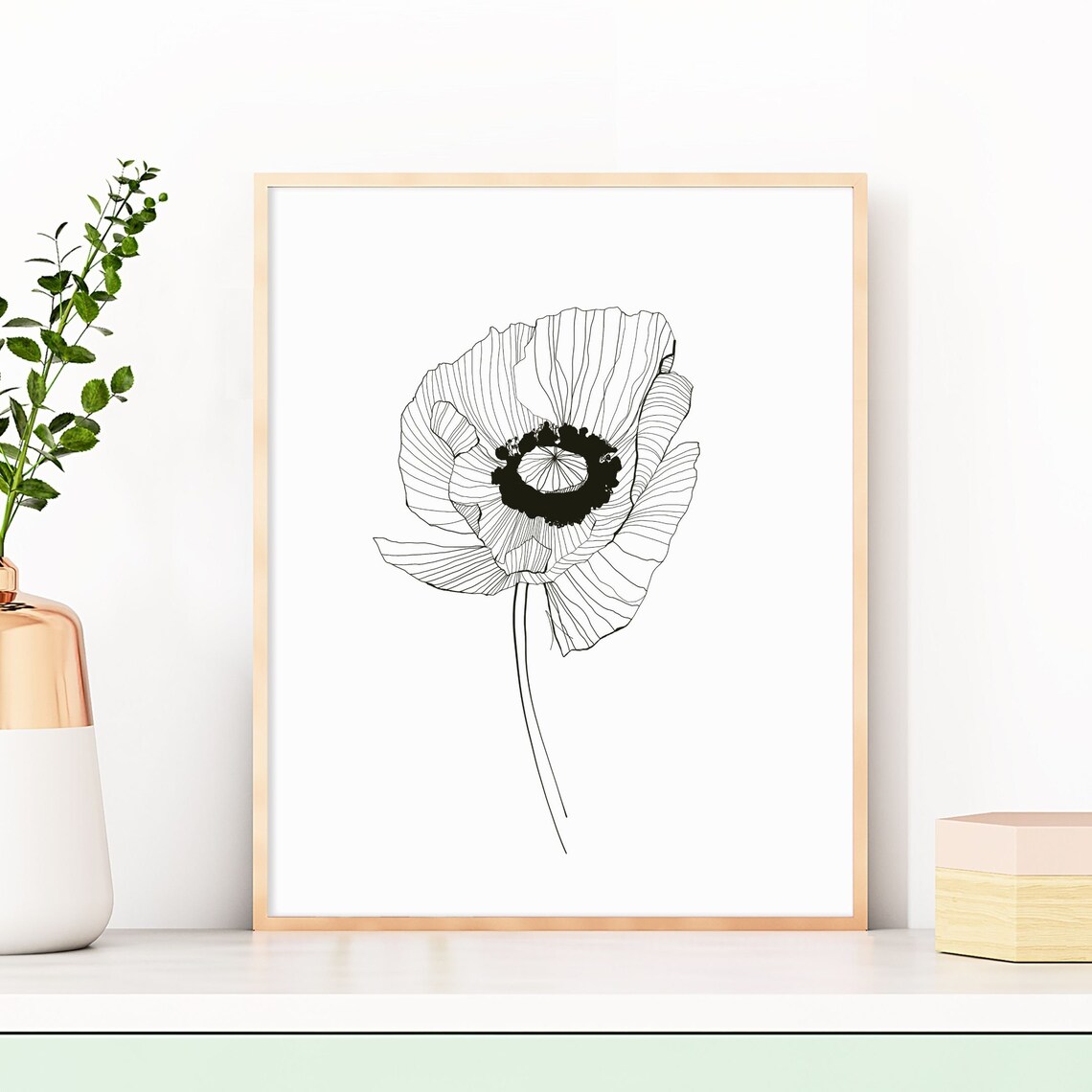 Poppy Line Art, Minimalist Flower Art Print - Image 4