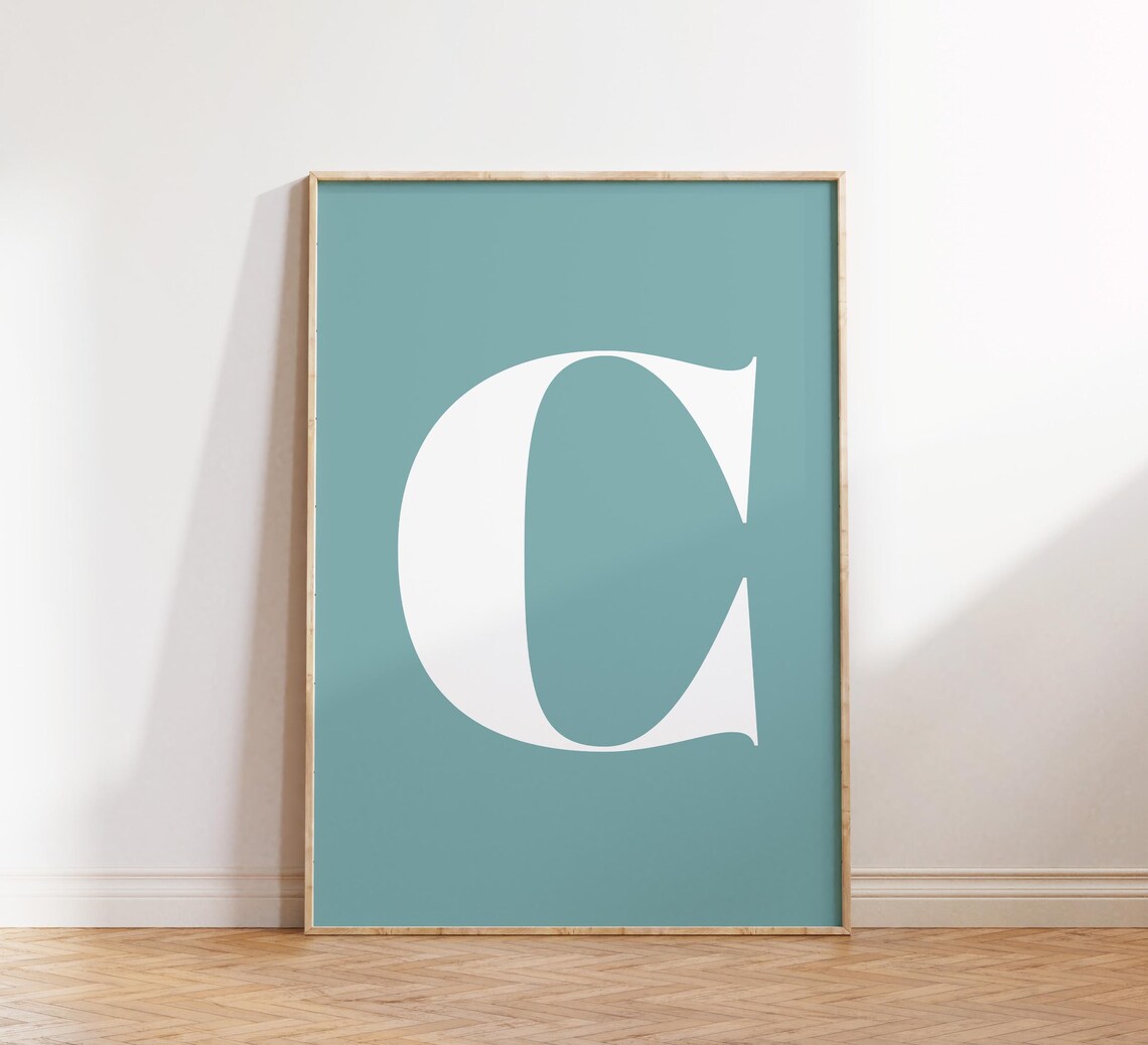 Retro Letter C Monogram, Pastel Letter Art - Image 4