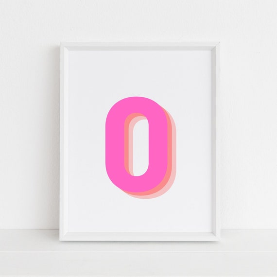 Retro 3D Letter O Monogram Art Print