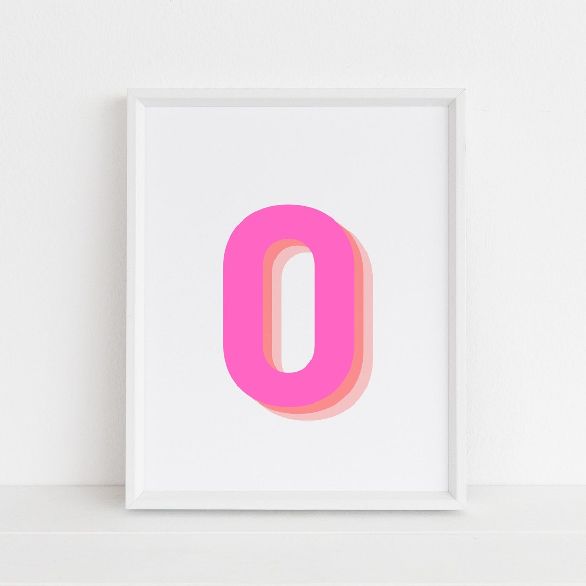 Retro 3D Letter O Monogram Art Print