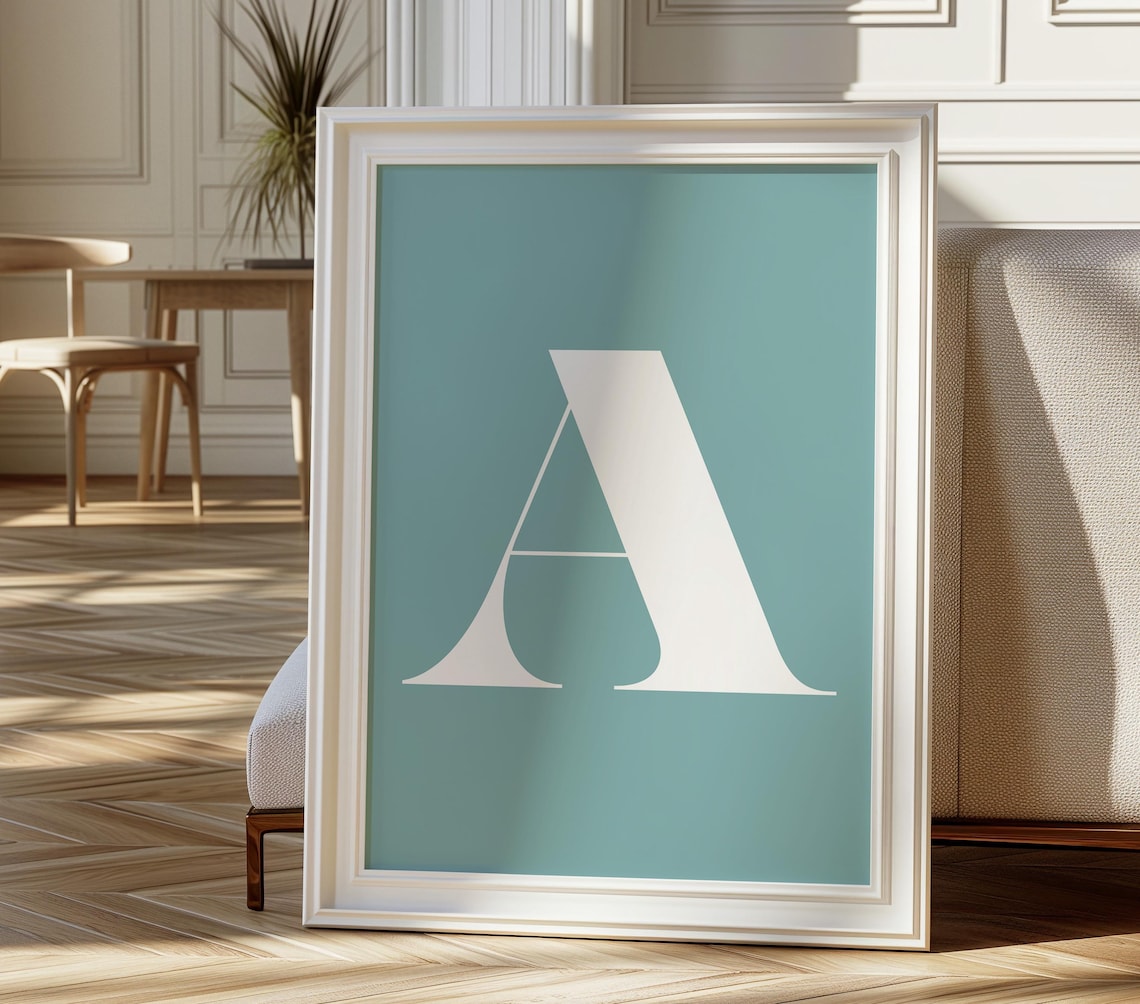 Retro Letter A Monogram Art Print, Alphabet Poster - Image 2
