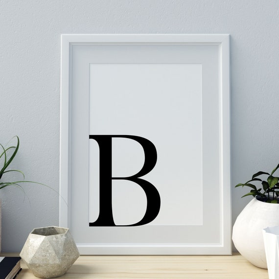 Letter B Print Minimalist Letter Art Monogram Print Initial Alphabet B Poster Baby Letter B Sign Wall Art Home Decor
