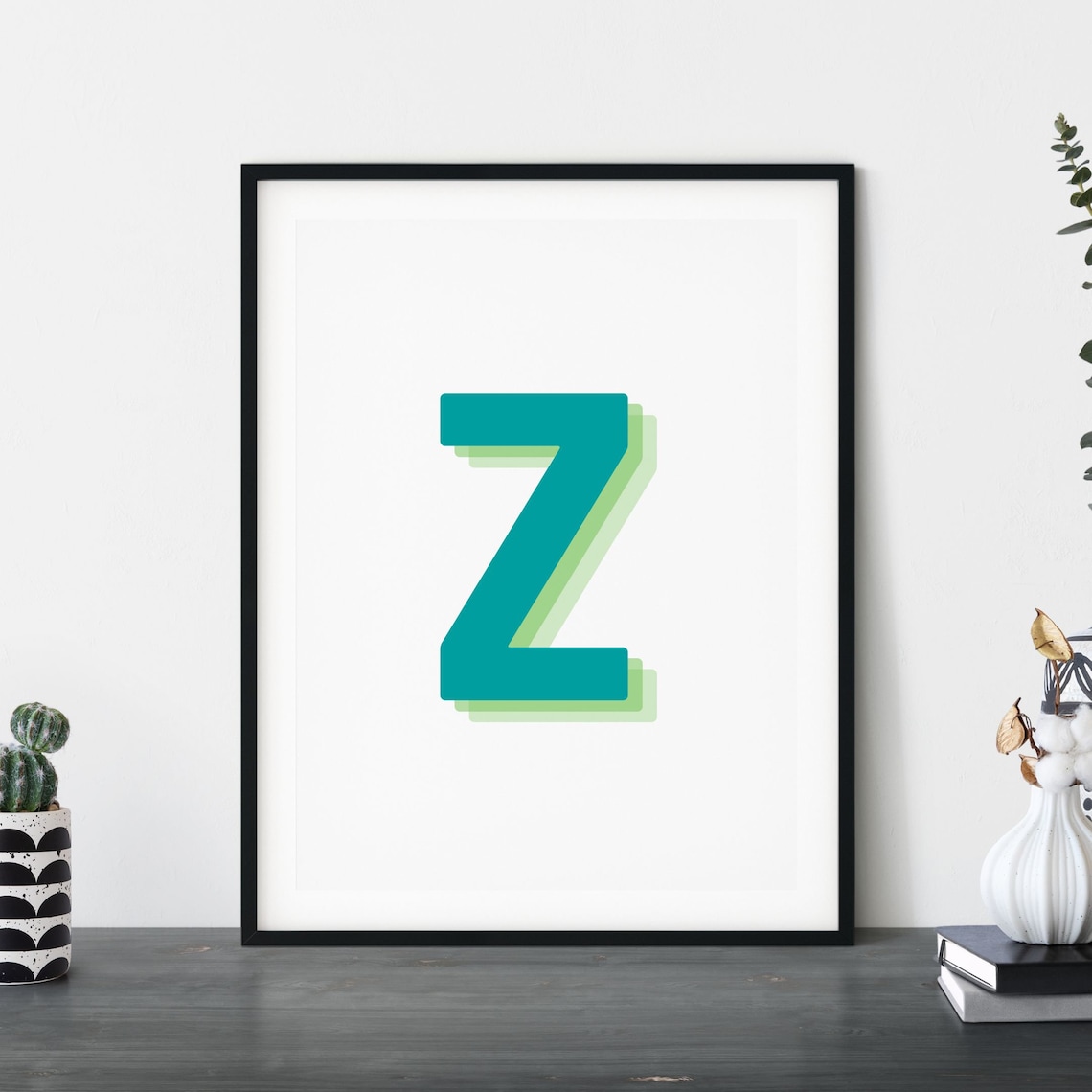 Retro 3D Letter Z Art Print, Baby Alphabet Art - Image 5