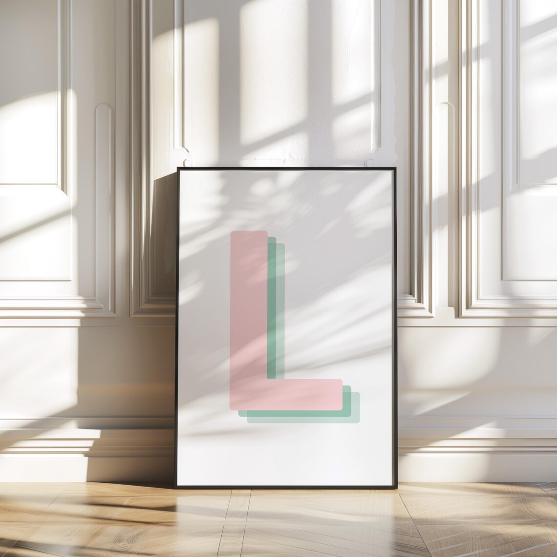Retro 3D L Letter Poster, Initial Monogram - Image 4
