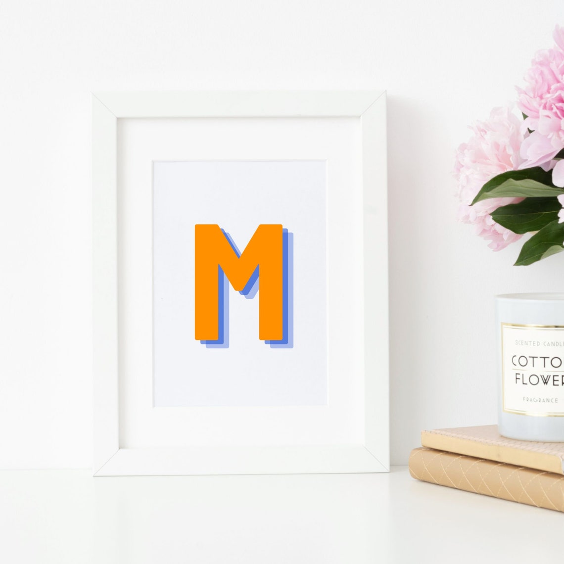 Retro 3D Letter M Monogram Poster Print - Image 2