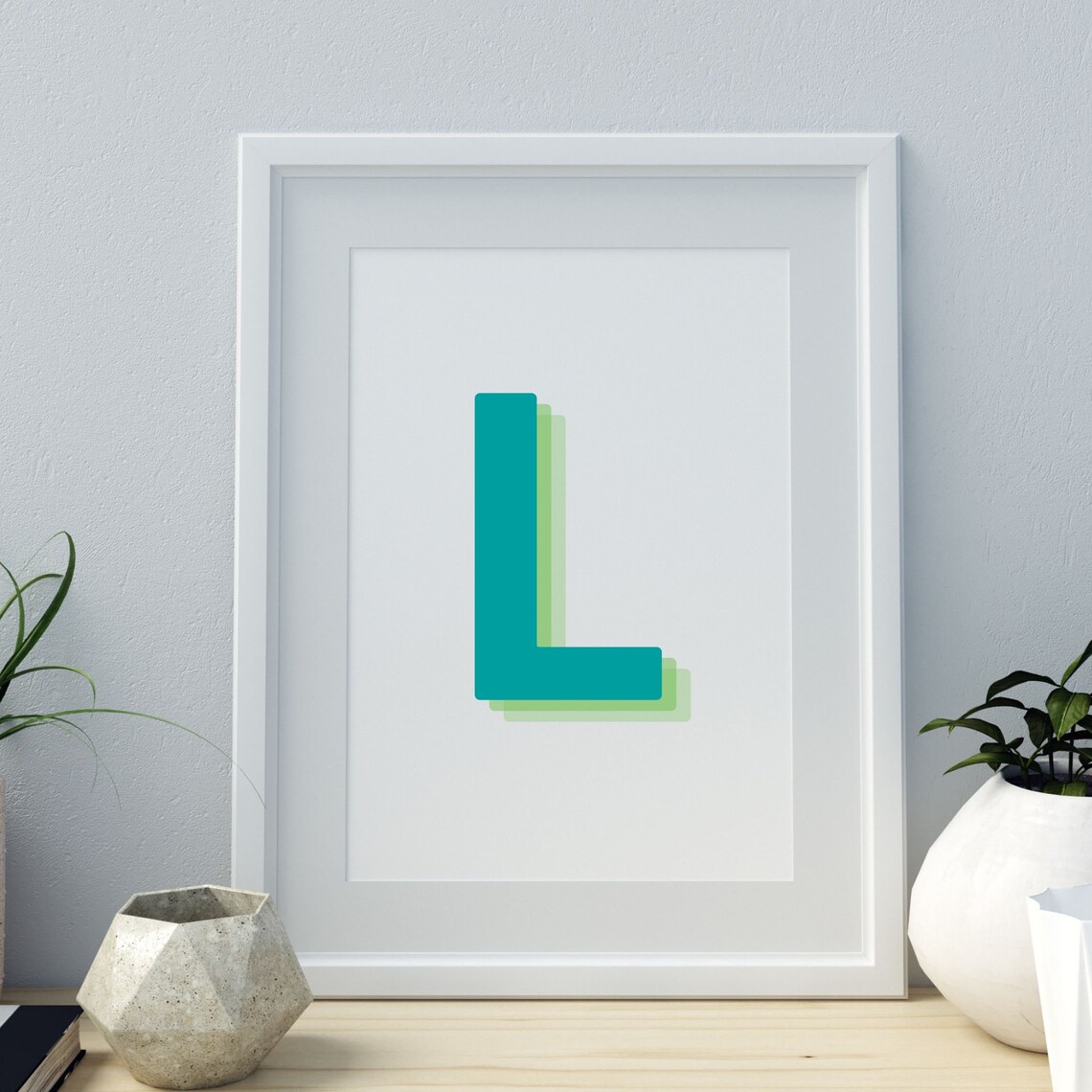Retro 3D Letter L Monogram, Baby Letter Art - Image 3