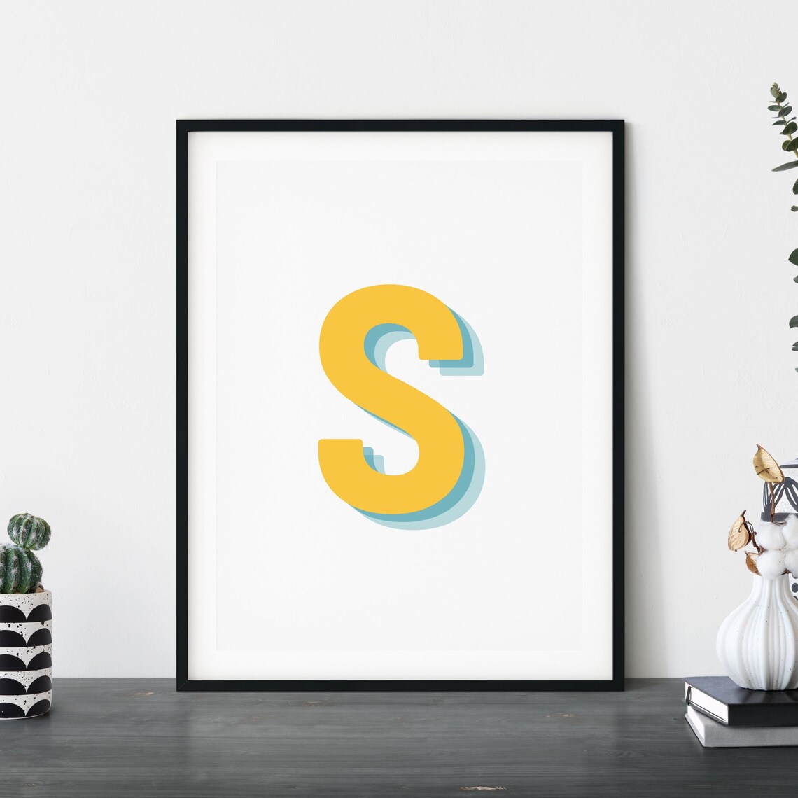 Retro 3D S Letter Monogram, Alphabet Print - Image 5