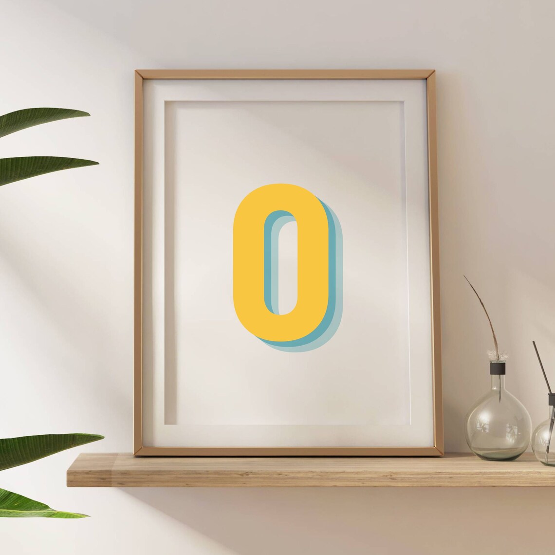 Retro 3D Number Zero Poster, Monogram Age Print - Image 4