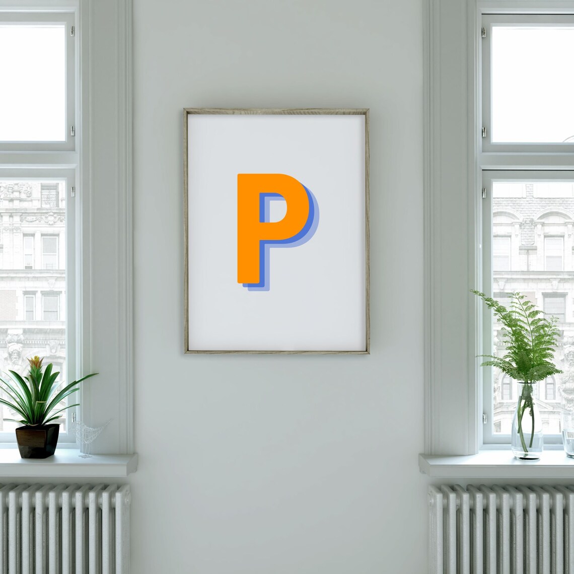 Retro 3D Letter P, Monogram Alphabet Print - Image 3