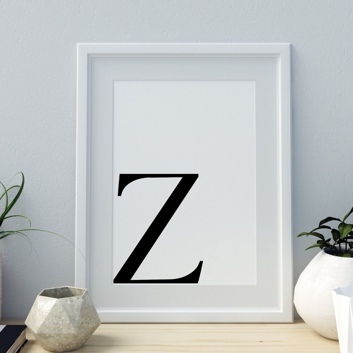 Minimalist Letter Z, Monogram Alphabet Art Print