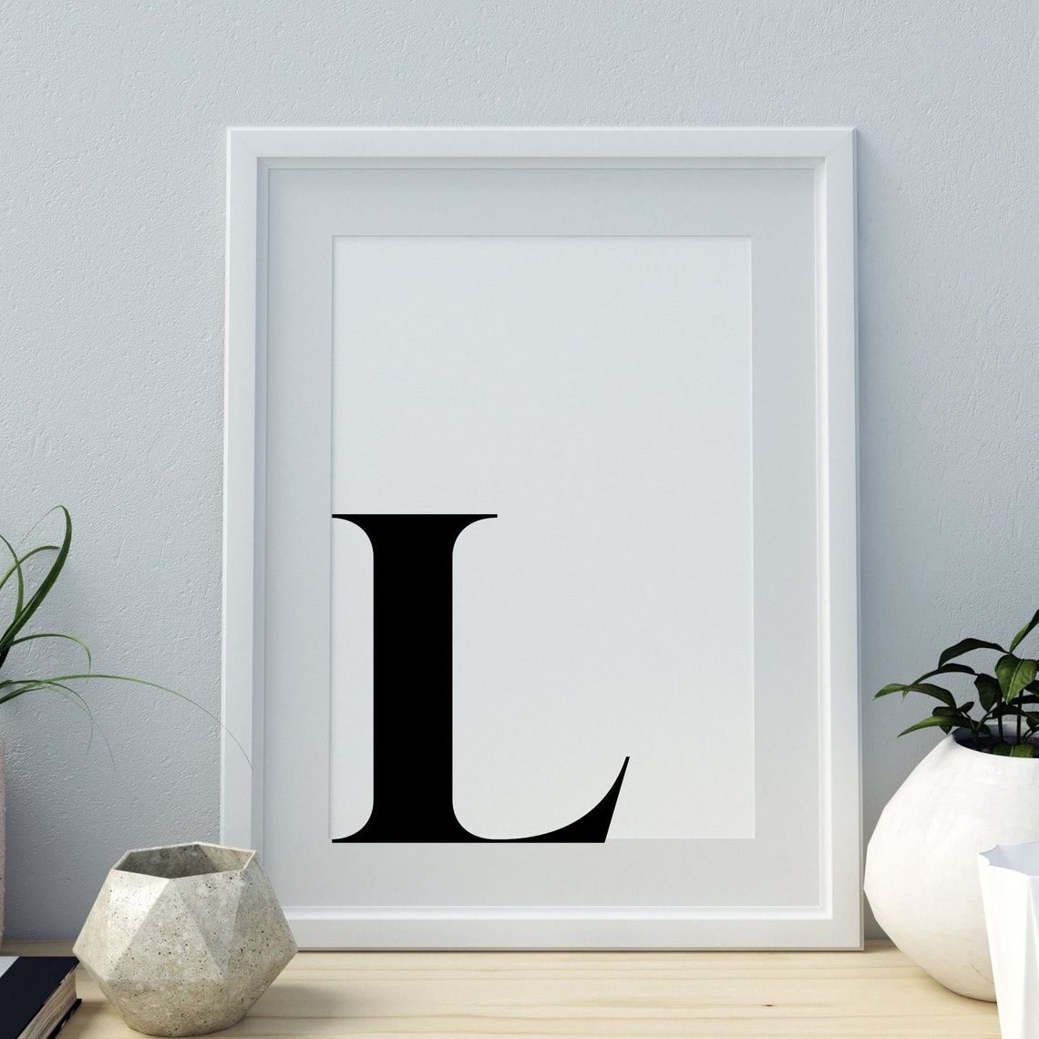 Letter L Minimalist Letter Art, Art Print