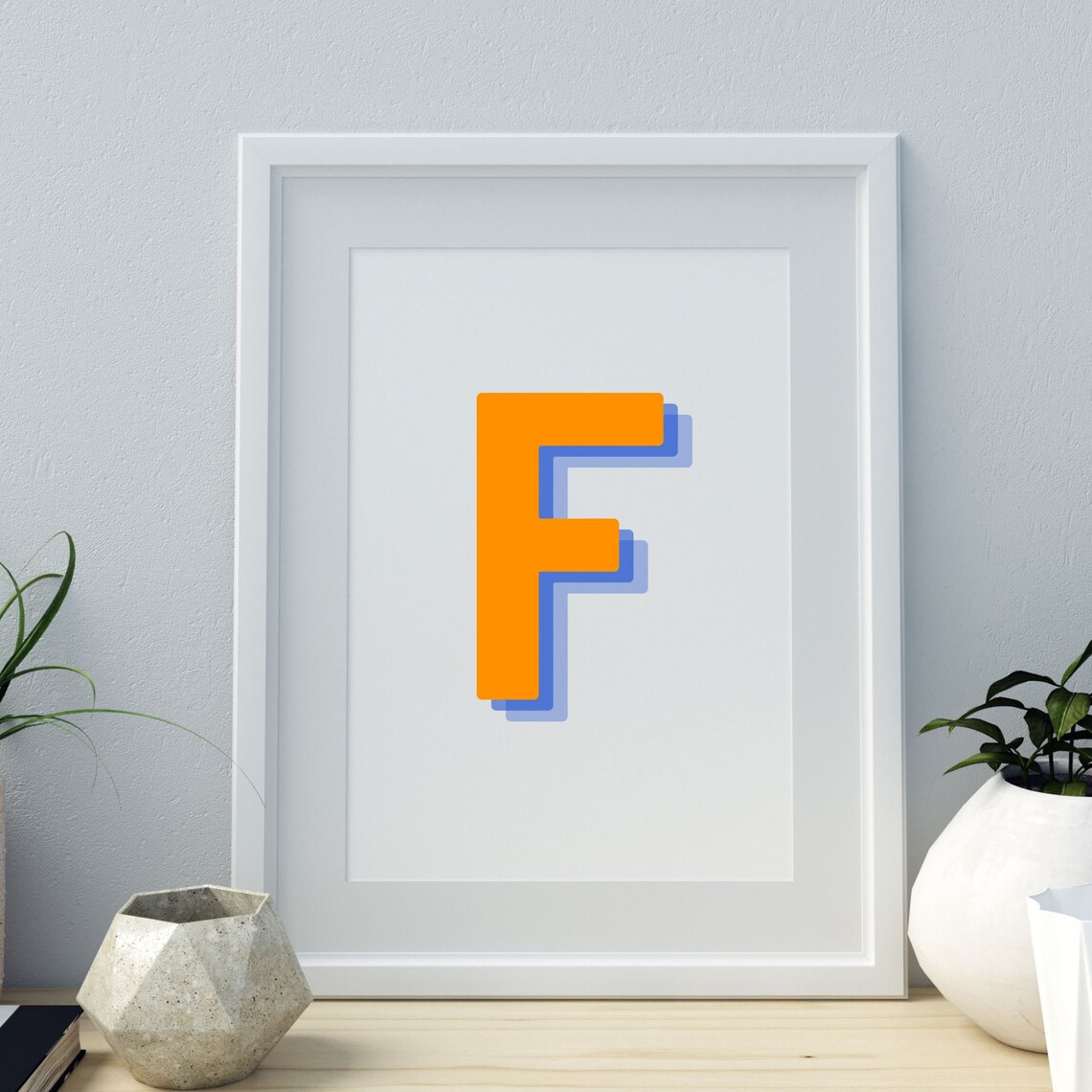 Retro 3D Letter F Monogram, Baby Letter Art - Image 4