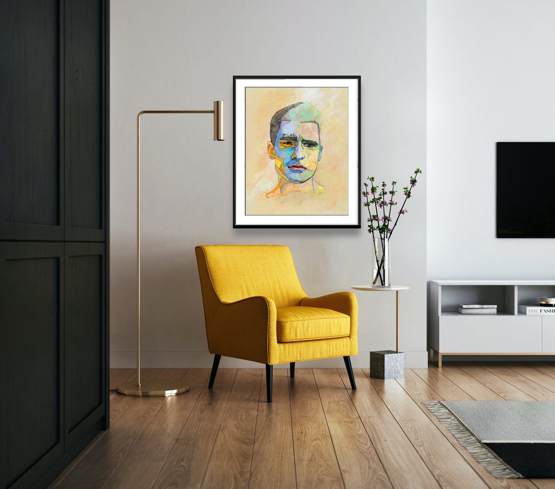 Abstract Portrait, Man's Face Art Print - Image 3