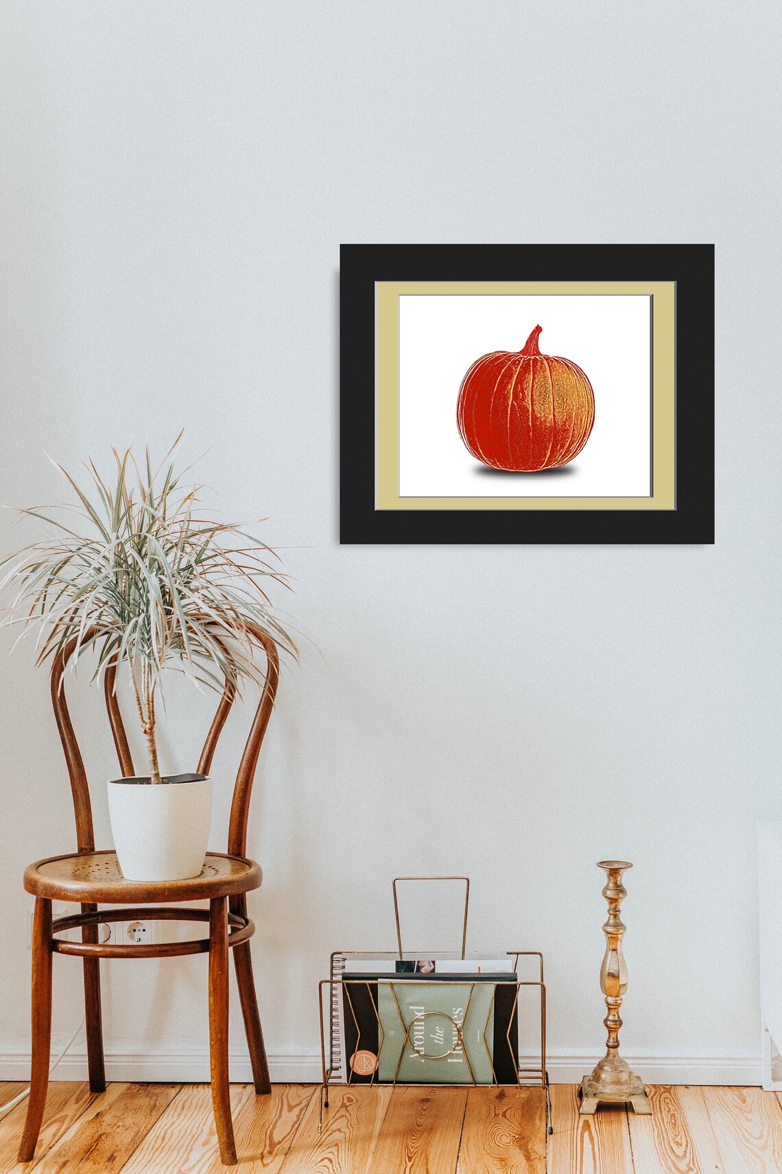 Stylized Pumpkin With Shadow, Halloween Art Print - Image 4