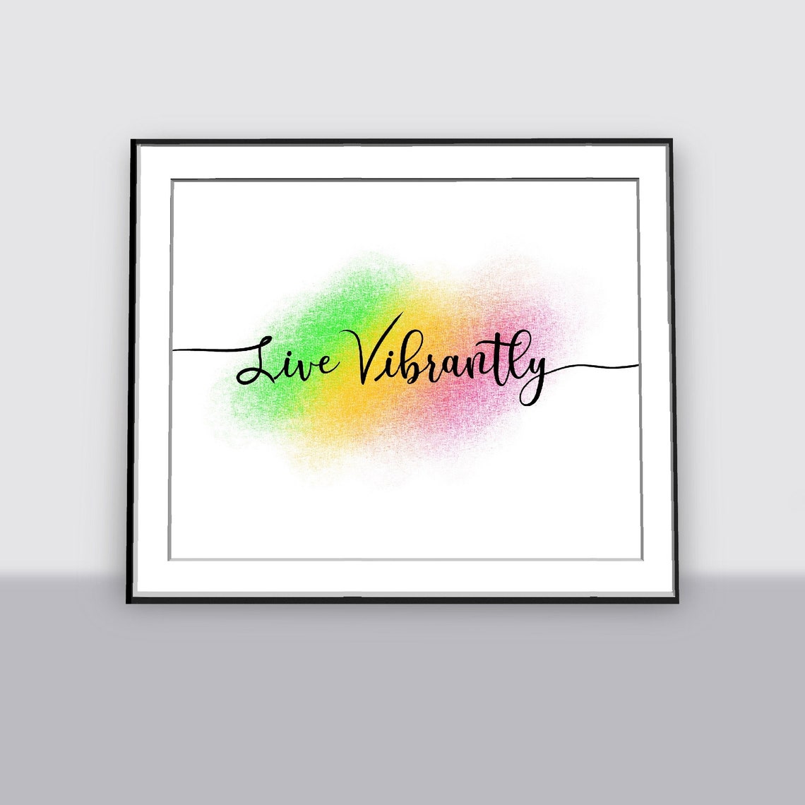 Live Vibrantly Watercolor Script Inspirational Word Art Poster - Image 5