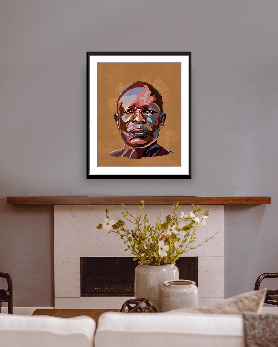 Abstract Portrait, Man's Face Wall Art Print - Image 3