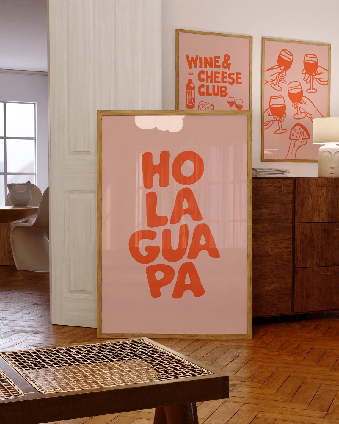 Hola Guapa Retro Spanish Love Quote Art Print