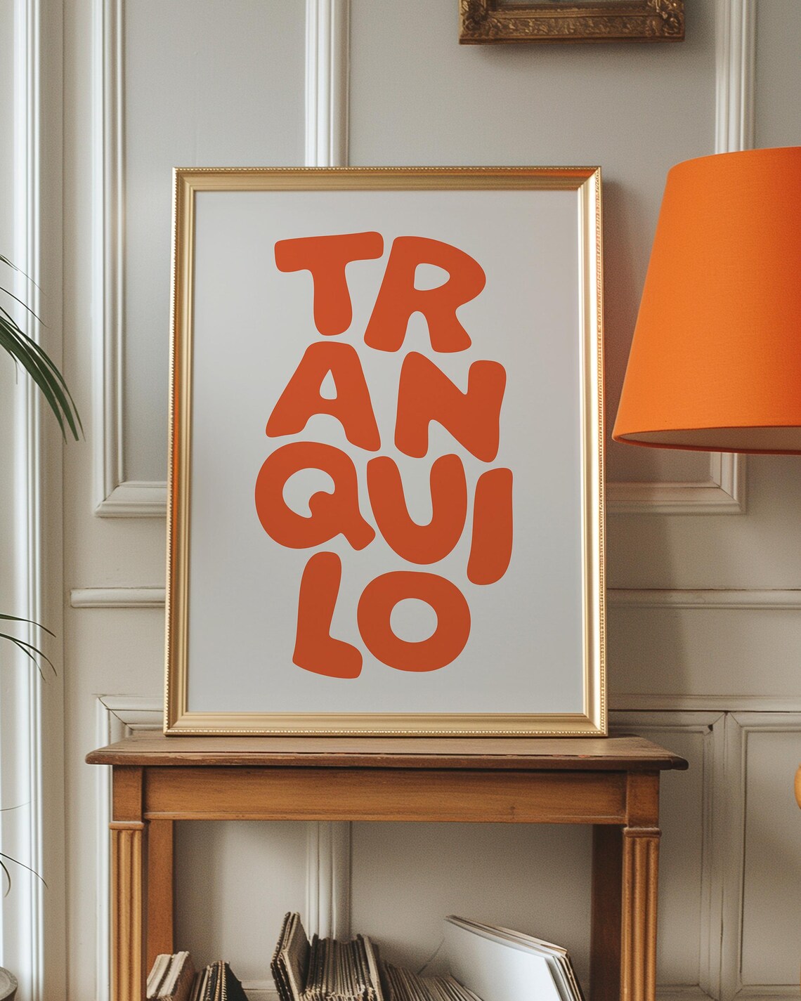 Orange Tranquilo Minimalist Quote Poster Print - Image 2