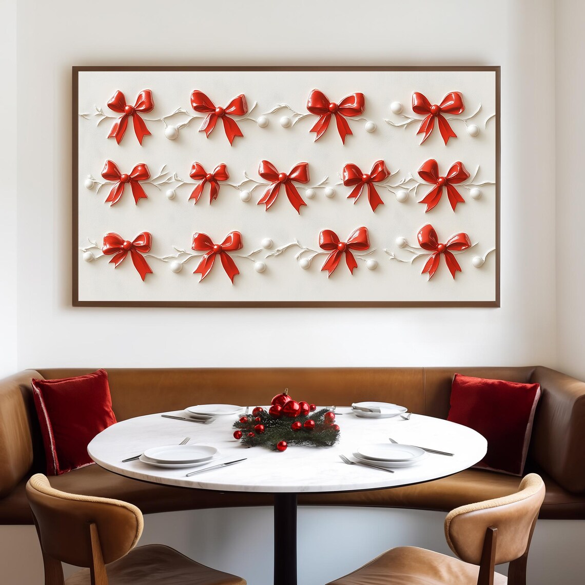 Christmas Bow Minimalist Holiday Wall Art Print - Image 4