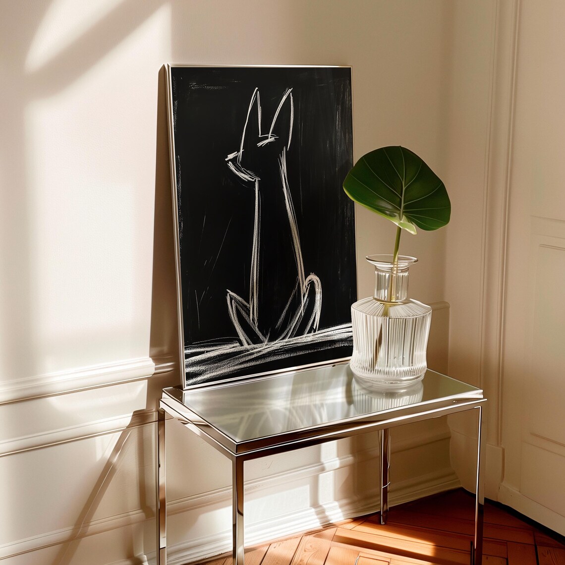 Vintage Abstract Dog Charcoal Sketch Art Print - Image 5