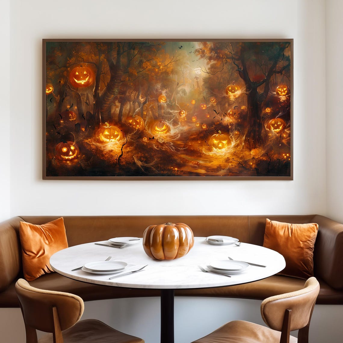 Haunted Forest Path Glowing With Dozens of Jack O Lanterns Poster - Image 4