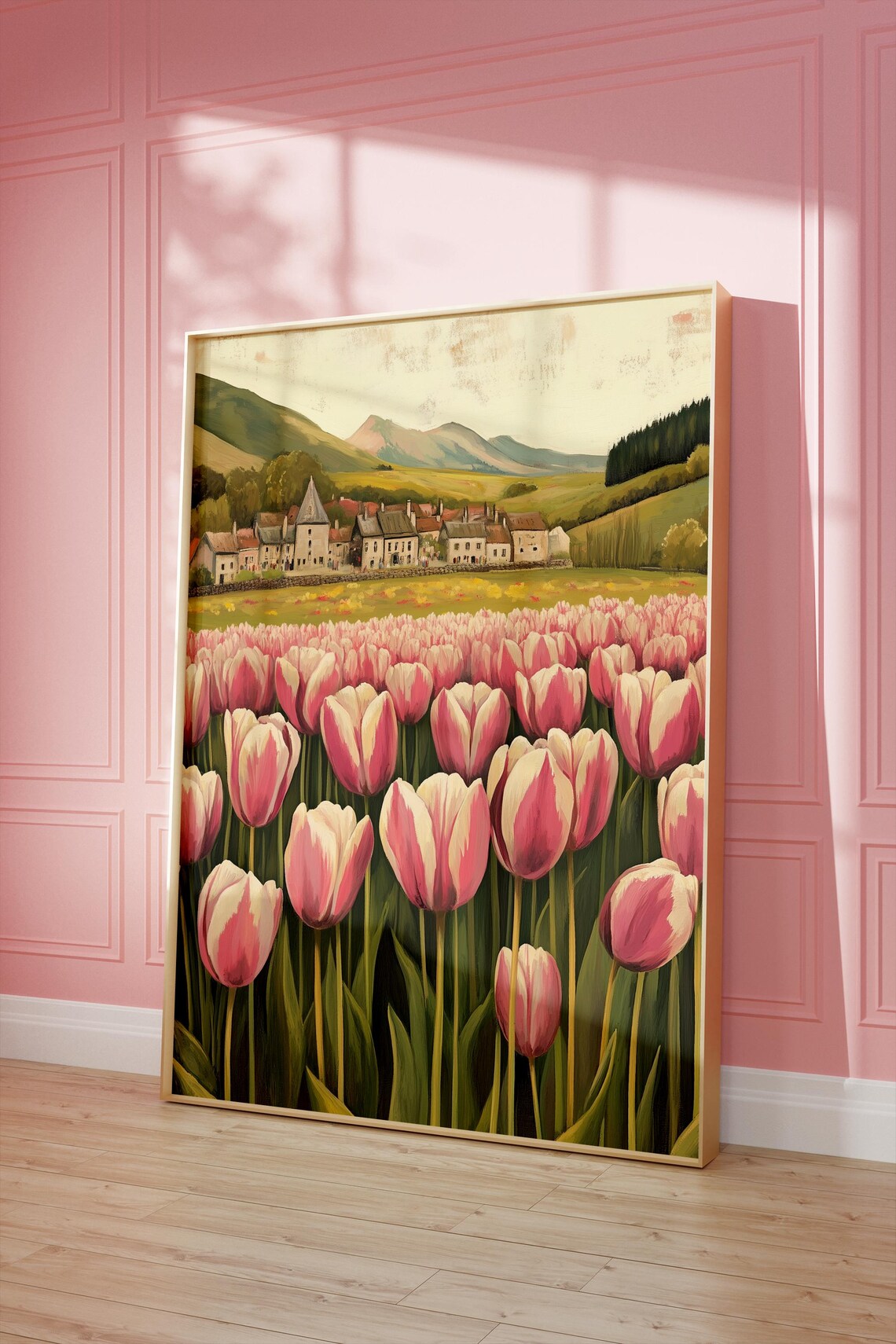 Spring Tulip Field Cottagecore Art Print - Image 4