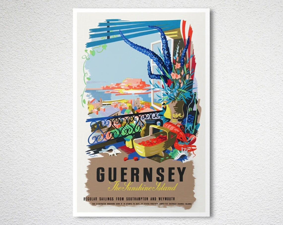 Guernsey Vintage Travel Poster, England Island Poster - Image 2