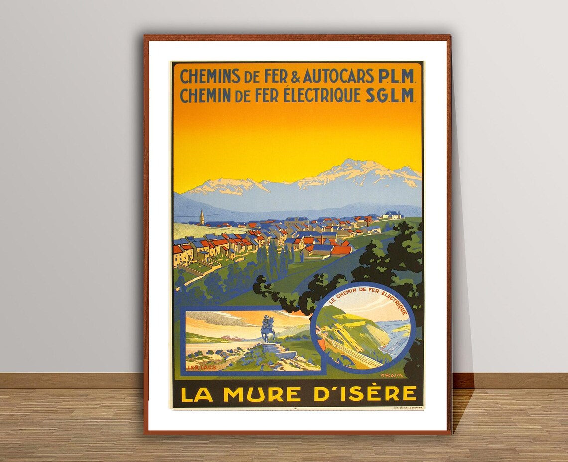 La Mure d'Isere France Alps Town Railway Vintage Travel Poster - Image 2