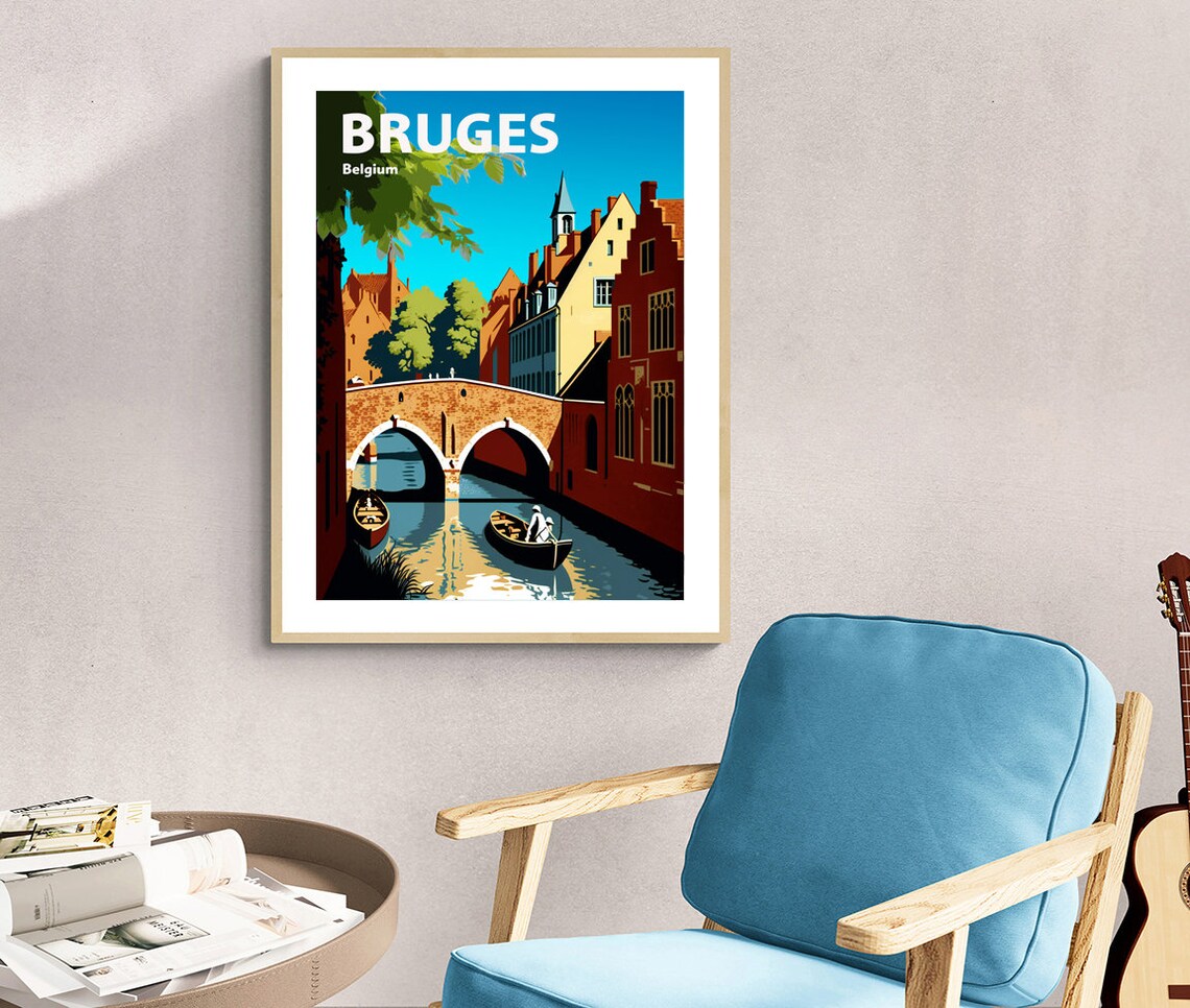 Bruges Belgium Travel Poster, Brugge Wall Decor - Image 2